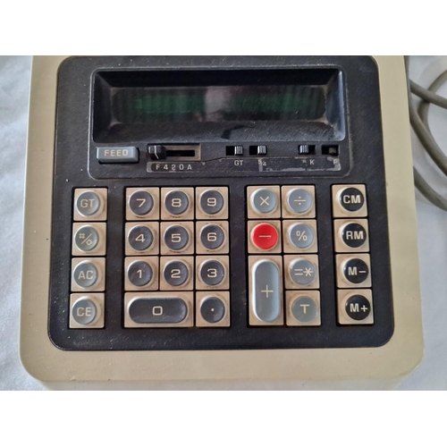 230f - Silver Reed 12pd (Made in Japan) Retro (Circa 90's) Casher Calculator (Un-Tested)