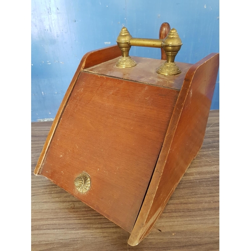 267f - Victorian Coal Scuttle with Brass Handle and Coal Shovel (A/F)