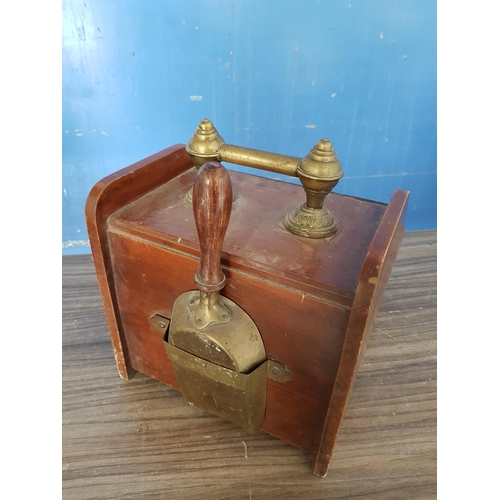 267f - Victorian Coal Scuttle with Brass Handle and Coal Shovel (A/F)
