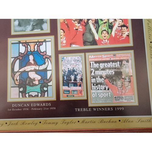 542f - Framed Manchester United Limited Edition Commemorative Print, (Approx. 82 x 56cm)