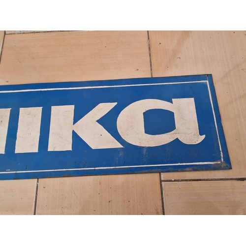596f - Vintage Metal Advertising Sign for 'Amika', (Approx. 71 x 17cm)