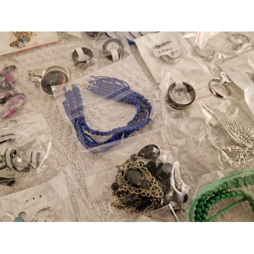 5 - Large Collection of Costume Jewellery, Unused in Packets; Rings, Earrings, Bracelets, Pendants, Tie ... 