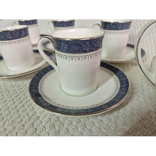 68 - Set of 6 x Royal Doulton Fine Bone China Coffee Cups and Saucers, in the 'Sherbrooke' Pattern, Toget... 