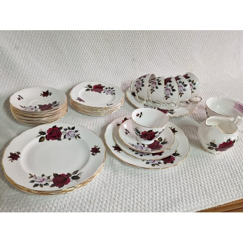 69 - Pretty Vintage Colclough Bone China Tea Set in Floral Pattern, with 6 x Trios (Cup, Saucer & Side Pl... 