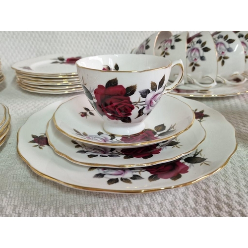 69 - Pretty Vintage Colclough Bone China Tea Set in Floral Pattern, with 6 x Trios (Cup, Saucer & Side Pl... 