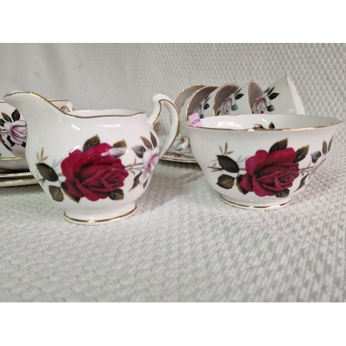 69 - Pretty Vintage Colclough Bone China Tea Set in Floral Pattern, with 6 x Trios (Cup, Saucer & Side Pl... 