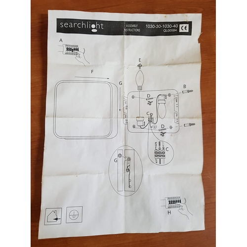 287 - Modern Square Ceiling Lights (Chrome , Milk Glass), (3 x 25 x 25 x 7cm and 1 x 30 x 30 x 7cm), (4pcs... 