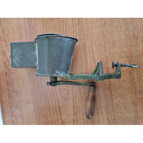 62 - Vintage 'Noris' Cast Iron Hand Grater with Table Top Clamp