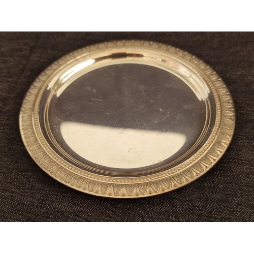 128C - Christofle (France) Silver Plated Dish with Decorative Edge / Border, (Approx. 108g, Ø: 10.5cm)