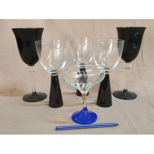 838 - Assorted Collection of Modern Glass Wine Glasses (6)