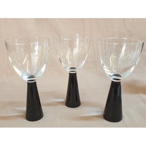 838 - Assorted Collection of Modern Glass Wine Glasses (6)