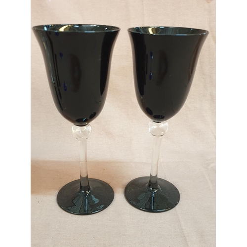 838 - Assorted Collection of Modern Glass Wine Glasses (6)