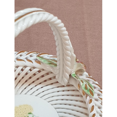 839 - Vintage Collection of Porcelain Woven / Rope Basket, Bell and Vase