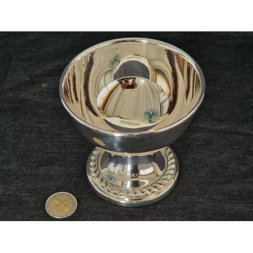 104 - High Quality Silver Plated Chalice / Goblet, with Patterned Border to Base, * Looks Immaculate / Unu... 