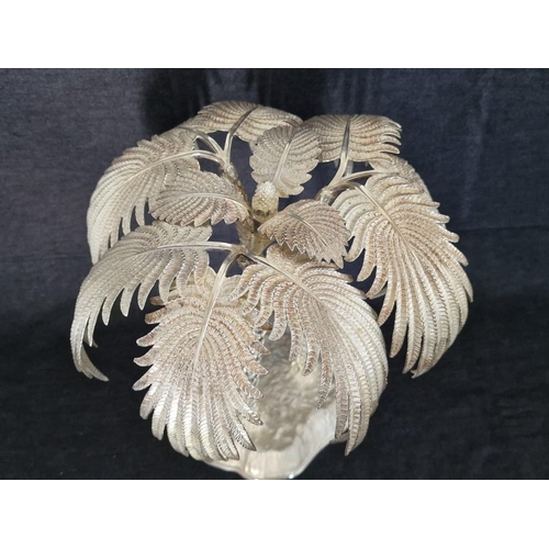 109 - Impressive Silver Plated Table Centrepiece on the Form of Three Palm Trees, (Approx. H: 29cm)