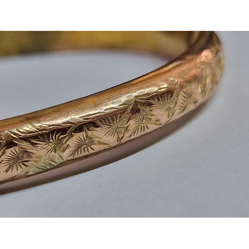 117 - Vintage 9ct Gold Bangle Bracelet (Approx. 5.7g, 5.5 x 4.5cm Internal Overall, (A/F), Together with G... 