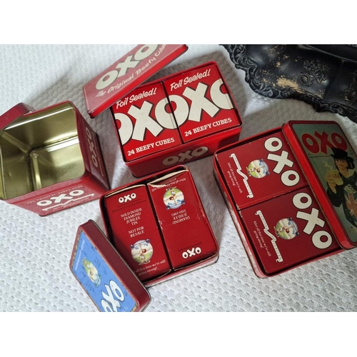 168 - Decorative Vintage Twin Handle Tray / Dish, Together with Collection of 5 x 'Oxo' Tins, Some with Ca... 