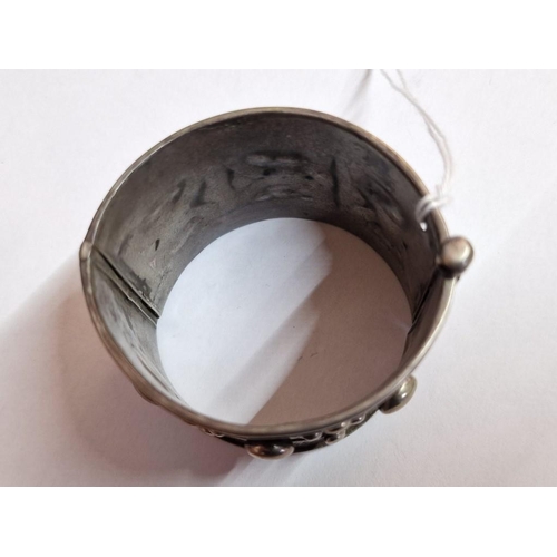 209 - Decorative Vintage Hand Made Silver Cuff / Bangle Bracelet, Made in Sudan, (Approx. Ø: 5.5cm, H: 4.5... 