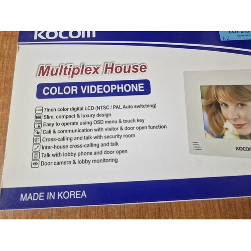 213 - KOCOM Color Videophone with 7 Inch LCD Display / Monitor (KCV-A376), White Colour, Together with KOC... 