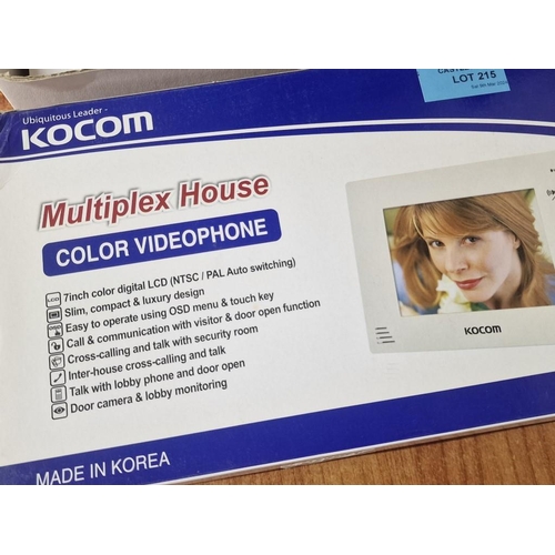 215 - KOCOM Color Videophone with 7 Inch LCD Display / Monitor (KCV-A376), White Colour, Together with KOC... 