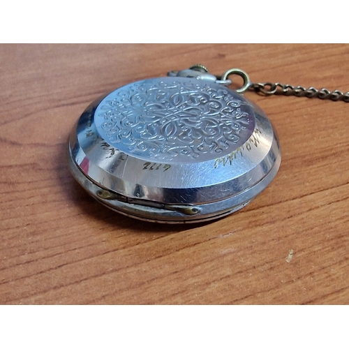 604 - Vintage Russian Full Hunter Pocket Watch, in Decorative White Metal Case, Manual Wind and Running Wh... 