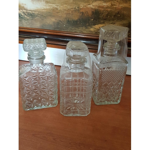 588 - Various Shape and Style Retro Cut Glass Decanter (9pcs)