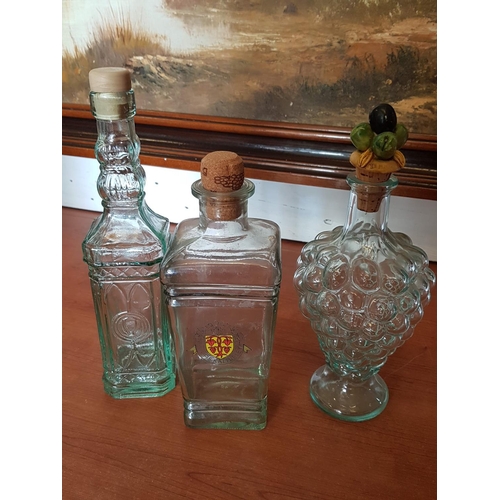 588 - Various Shape and Style Retro Cut Glass Decanter (9pcs)