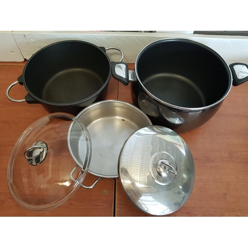 131 - Collection of Large Tefal, Cast Iron, Stainless Steel Cooking Pots, Pans, Wok etc (8pcs)