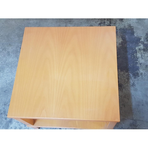 227 - Small Square Light Colour Side Table (51 x 51 x 45cm)