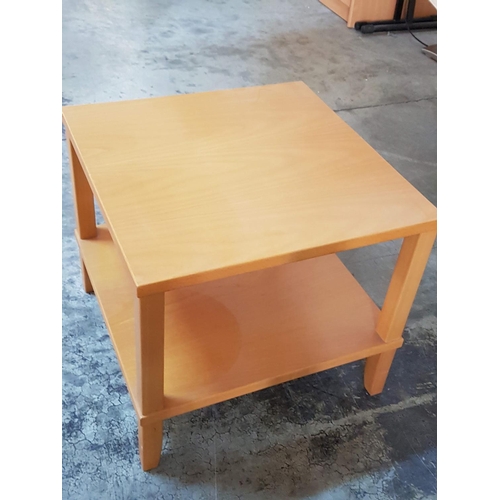 227 - Small Square Light Colour Side Table (51 x 51 x 45cm)