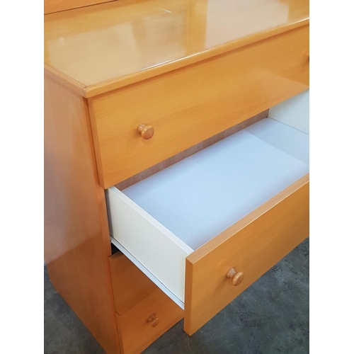 231 - Chest of 4 - Drawers with Mirror Classic 90's MDF Furniture (82 - 174cm x 45.5cm x 82cm)