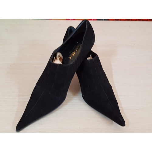 253 - Black Stylish Suede Botti Nando Muzi Made i Italy Size 37.5