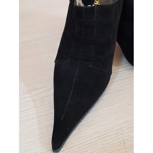 253 - Black Stylish Suede Botti Nando Muzi Made i Italy Size 37.5