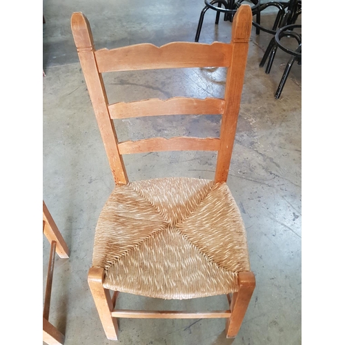 297 - Pair of Traditional Cypriot  Wooden / Straw Chairs (Good Condition)