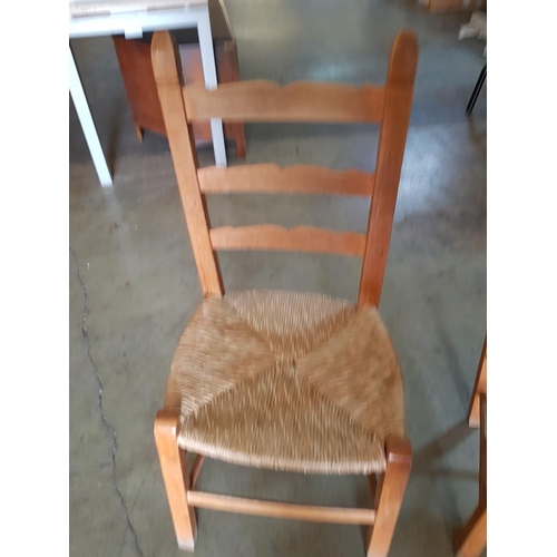 297 - Pair of Traditional Cypriot  Wooden / Straw Chairs (Good Condition)