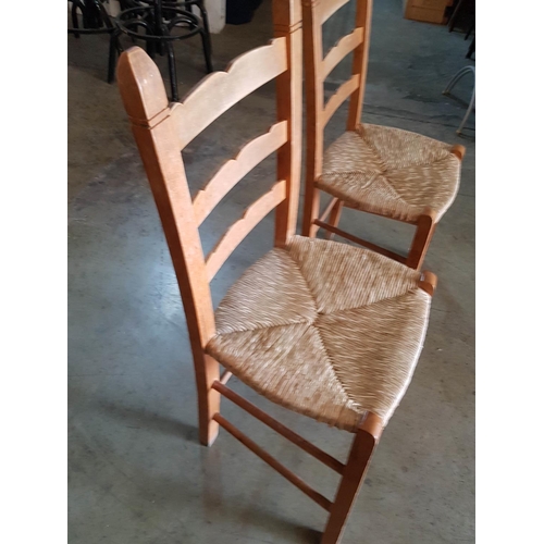 297 - Pair of Traditional Cypriot  Wooden / Straw Chairs (Good Condition)