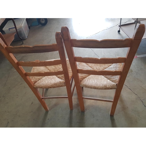 297 - Pair of Traditional Cypriot  Wooden / Straw Chairs (Good Condition)