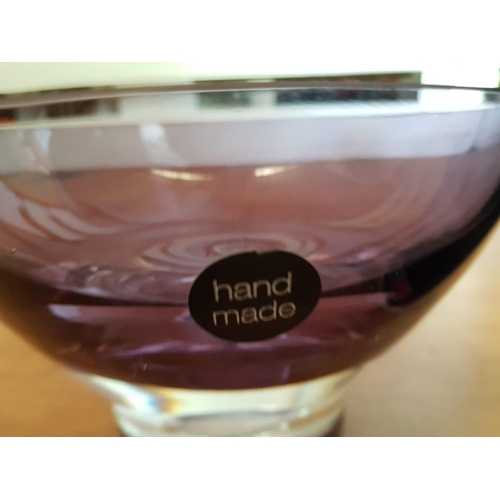 305 - Hand Made Purple Modern Bon - Bon Bowl (Ø:17cm x H:11cm), Together with Retro Ceramic Floral Pattern... 