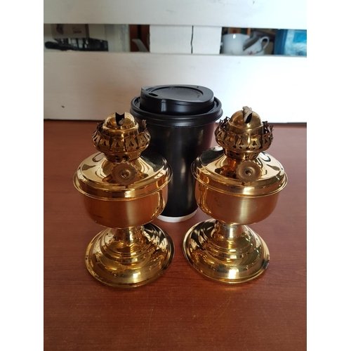 350 - Gold Tone - Vintage Style Kerosene Lamp (2 x Bases, NO Glass or Lamp Shade), (Un-Used, A/F)