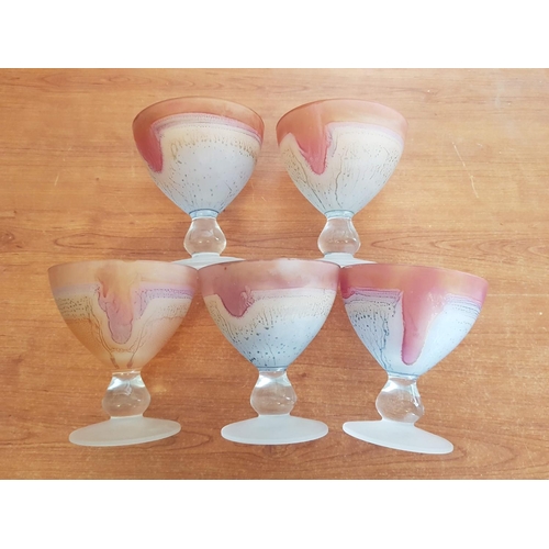 356 - 5 x Hebox Dessert Goblets (Pedestal) Hand Painted