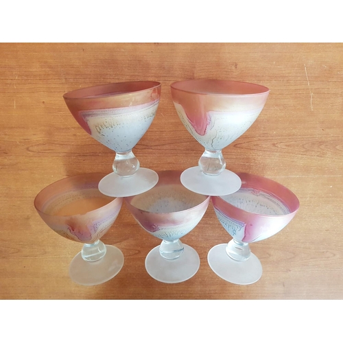 356 - 5 x Hebox Dessert Goblets (Pedestal) Hand Painted