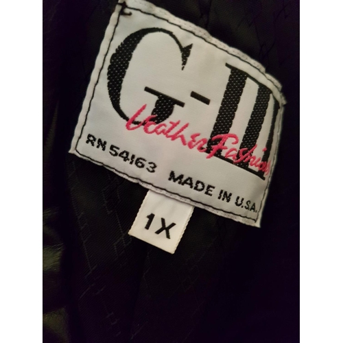 367 - Black Leather Jacket Size XL, Made in USA