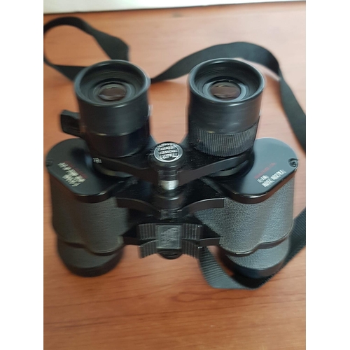 439 - Quick Focus Pair of Binoculars (Flacon Zoom MK-11, 7-21 x 40 Wide Angle A+ 21x) with Leather Case