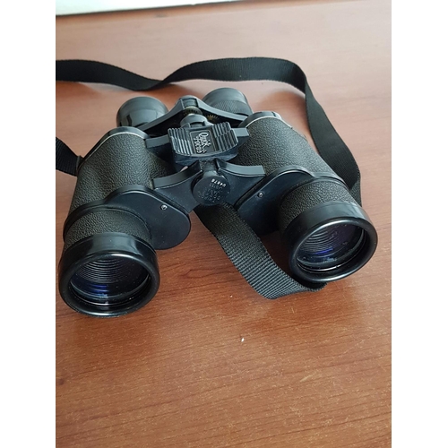 439 - Quick Focus Pair of Binoculars (Flacon Zoom MK-11, 7-21 x 40 Wide Angle A+ 21x) with Leather Case