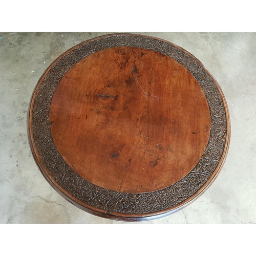 486 - Vintage Carved Round Occasional Table (Ø76cm x H:57cm)