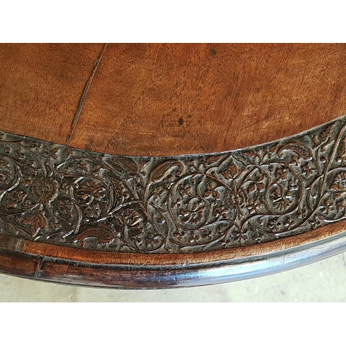 486 - Vintage Carved Round Occasional Table (Ø76cm x H:57cm)