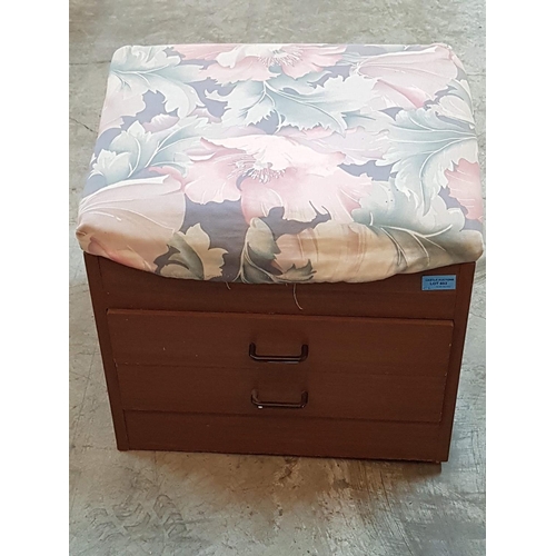 503 - Retro Stool with 2 - Pull Out Compartments Drawers On Wheels (A/F)