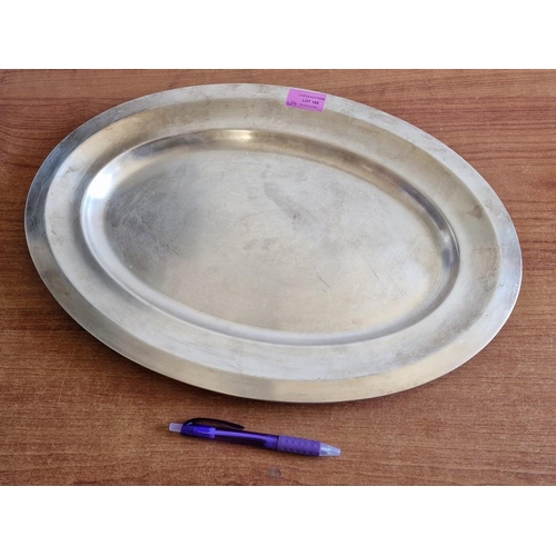 135 - Large Heavy French CHRISTOFLE Silver Plated Oval Shape Serving Tray, (Approx. 45 x 31.5cm Overall, W... 