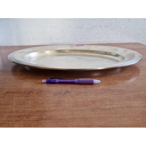 135 - Large Heavy French CHRISTOFLE Silver Plated Oval Shape Serving Tray, (Approx. 45 x 31.5cm Overall, W... 