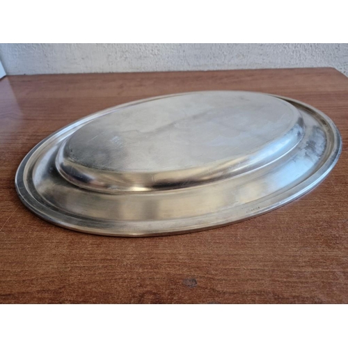 135 - Large Heavy French CHRISTOFLE Silver Plated Oval Shape Serving Tray, (Approx. 45 x 31.5cm Overall, W... 